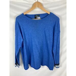 Luella Cashmere Wool Blend Blue Sweater Size Large